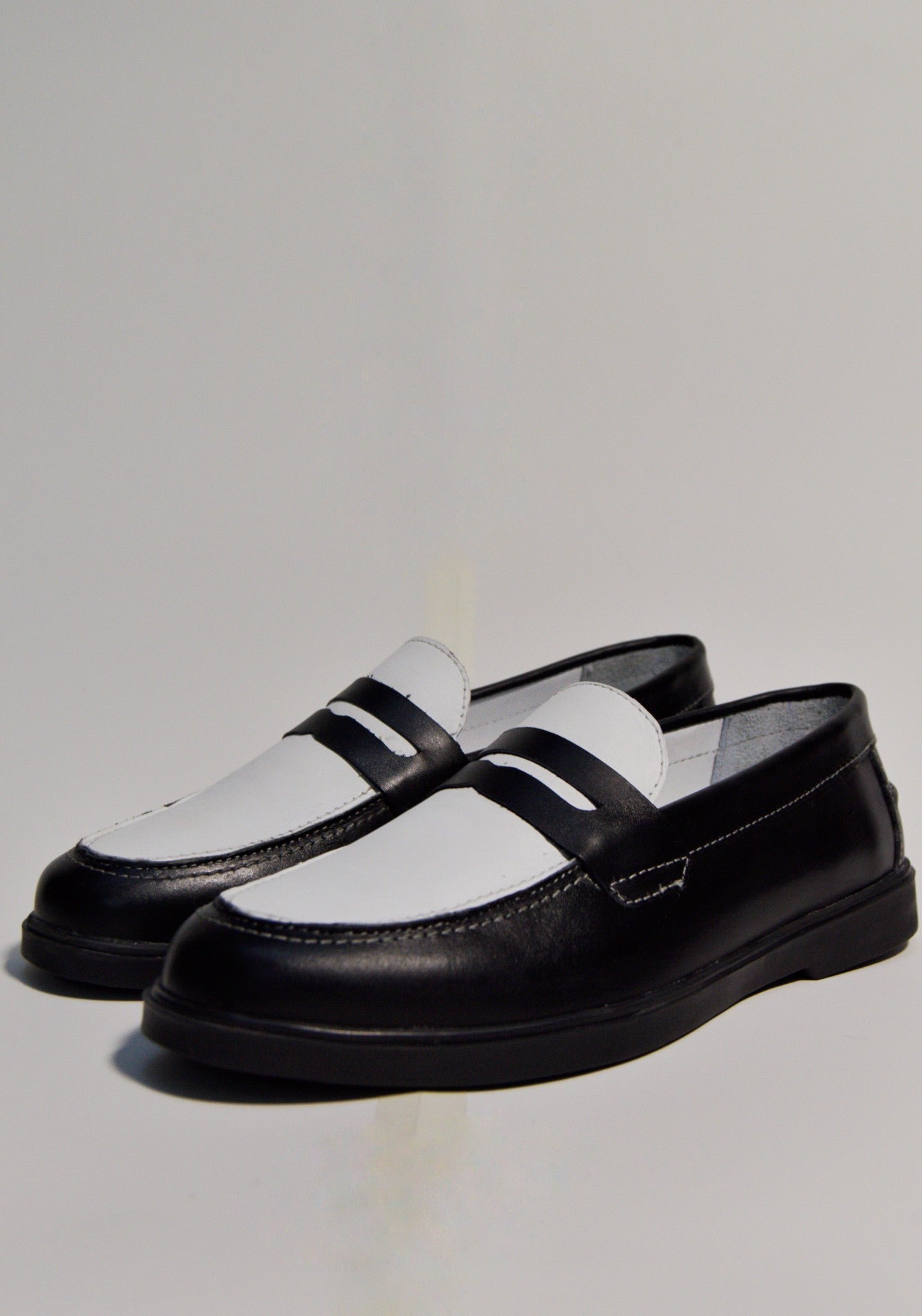 Two Toned Penny Loafer - Black