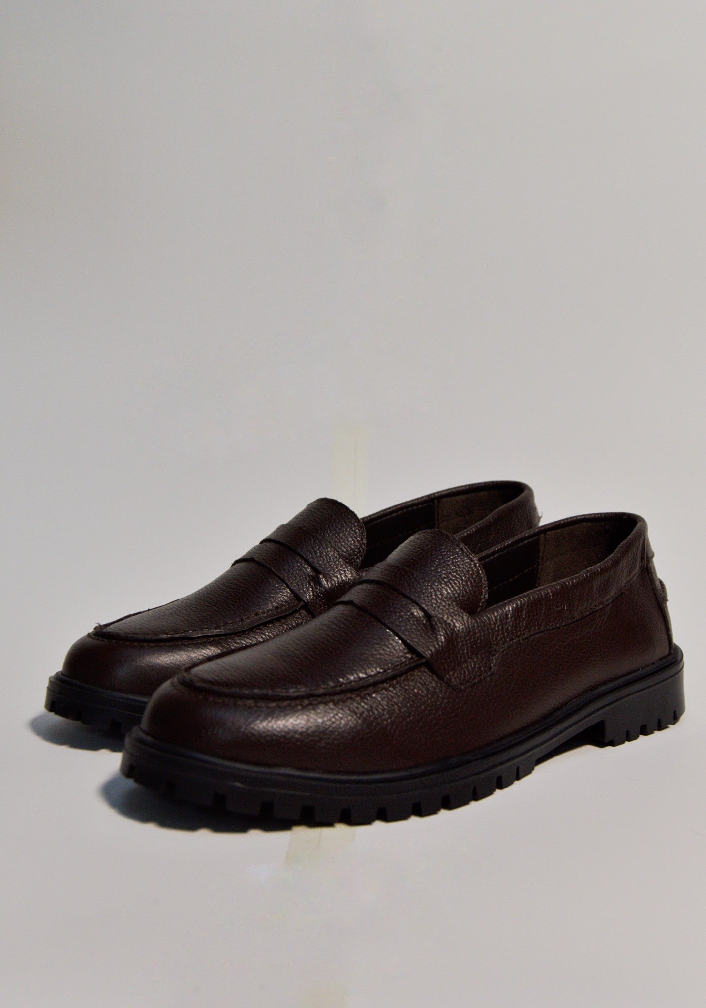Chunky Sole Penny Loafer - Brown