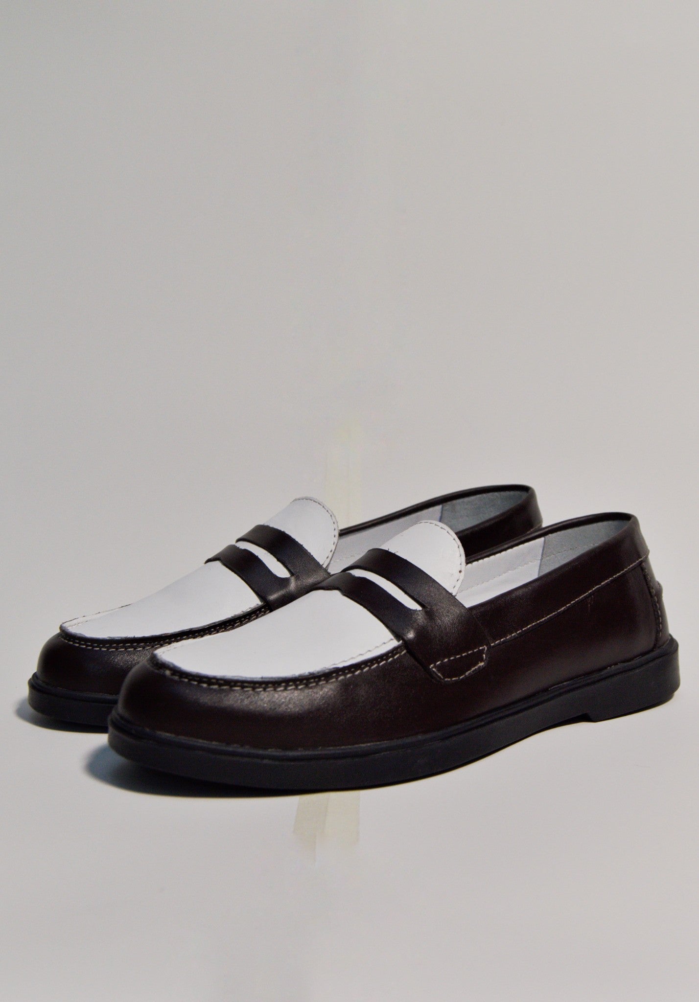 Two Toned Penny Loafer - Brown