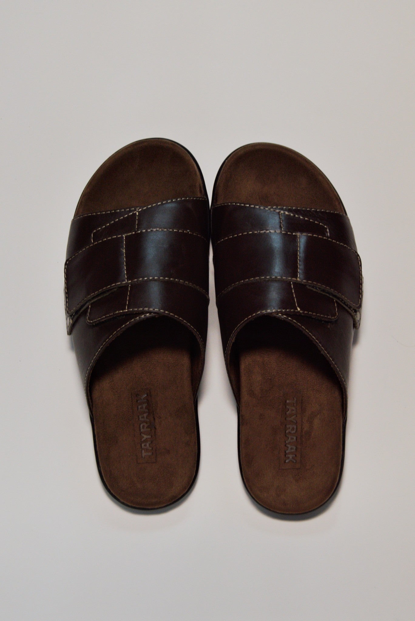 Single Strap Leather Sandal - Brown