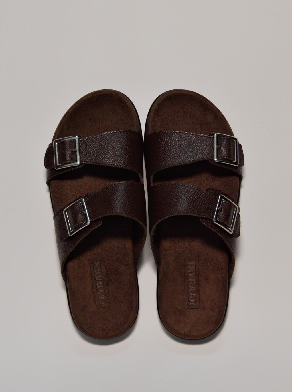 Double Strap Leather Sandal - Brown