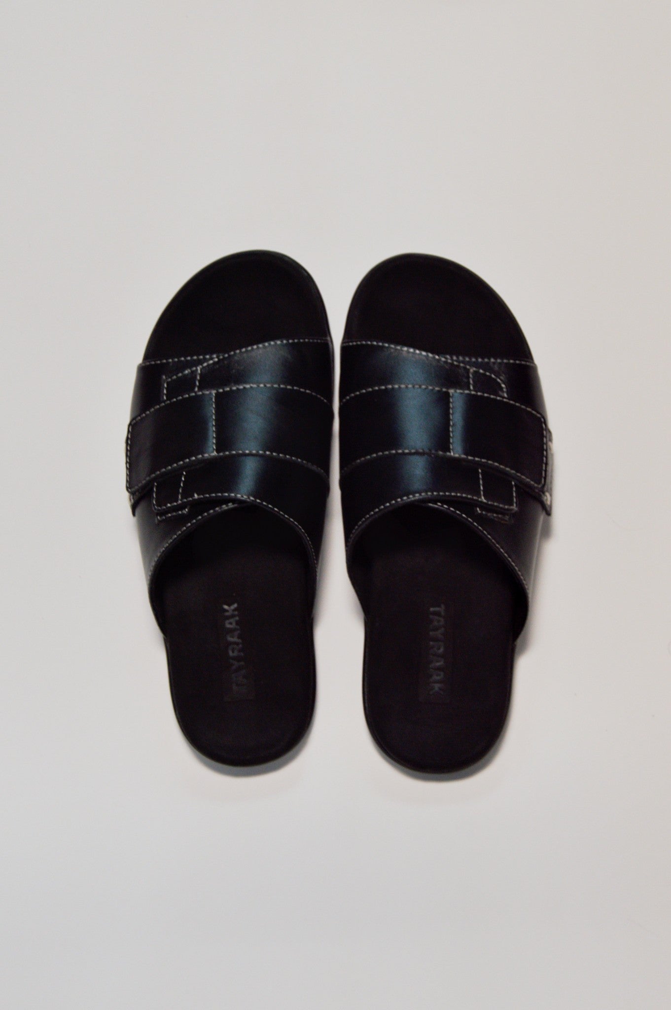 Single Strap Leather Sandal - Black