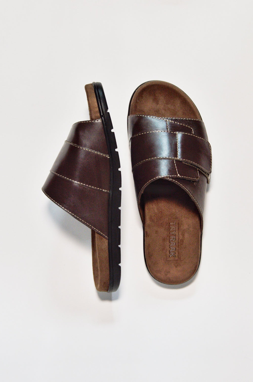 Single Strap Leather Sandal - Brown