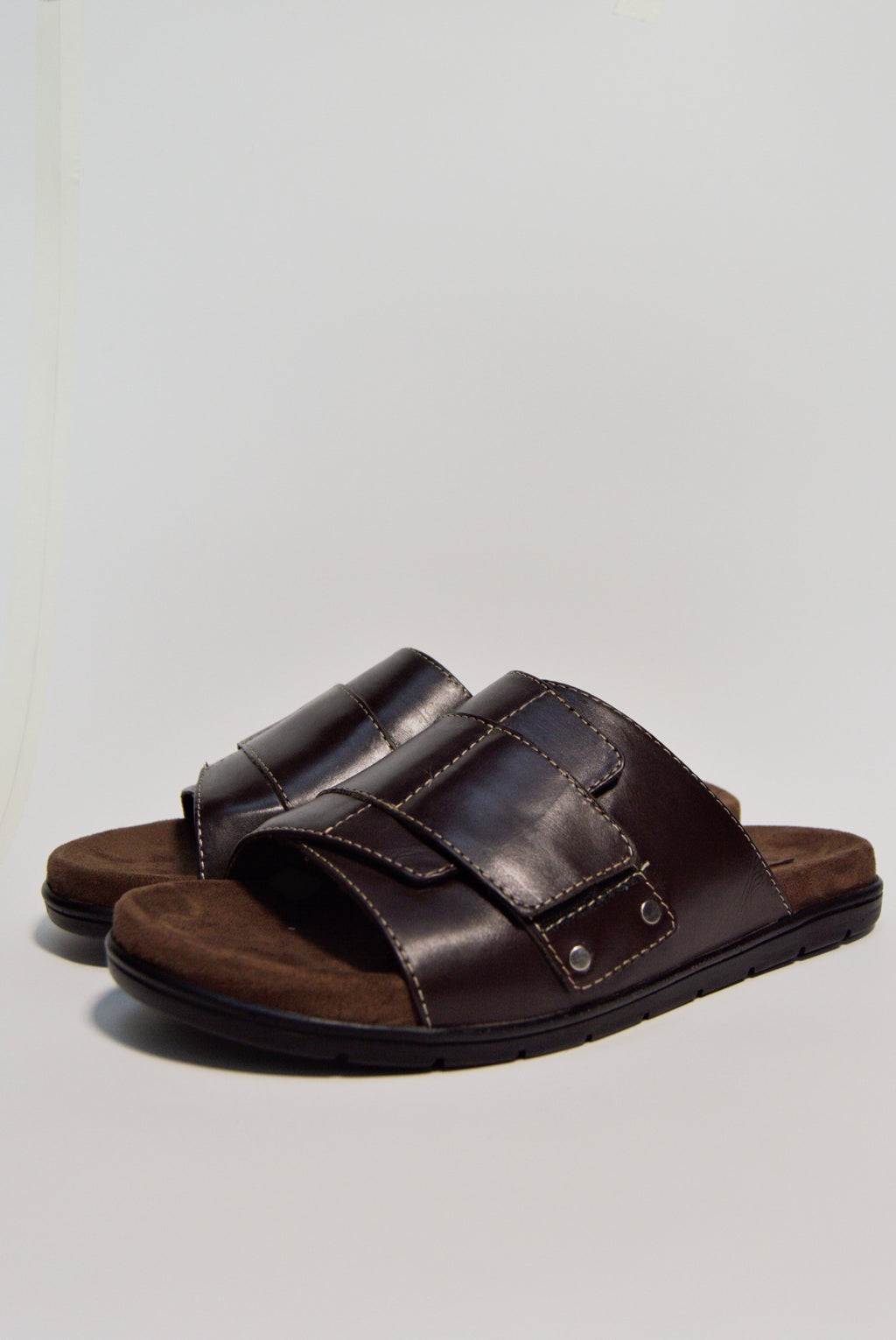 Single Strap Leather Sandal - Brown