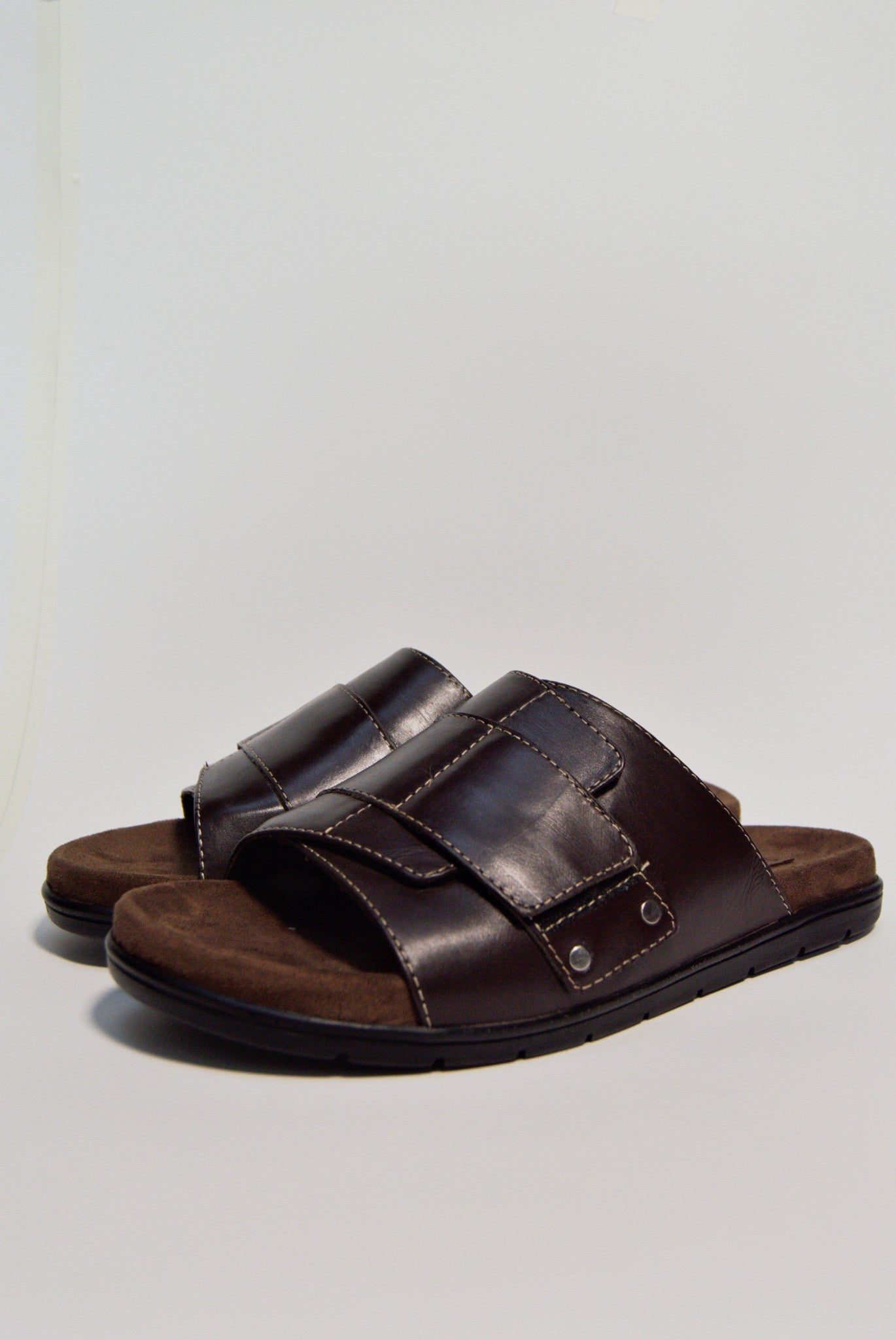 Single Strap Leather Sandal - Brown